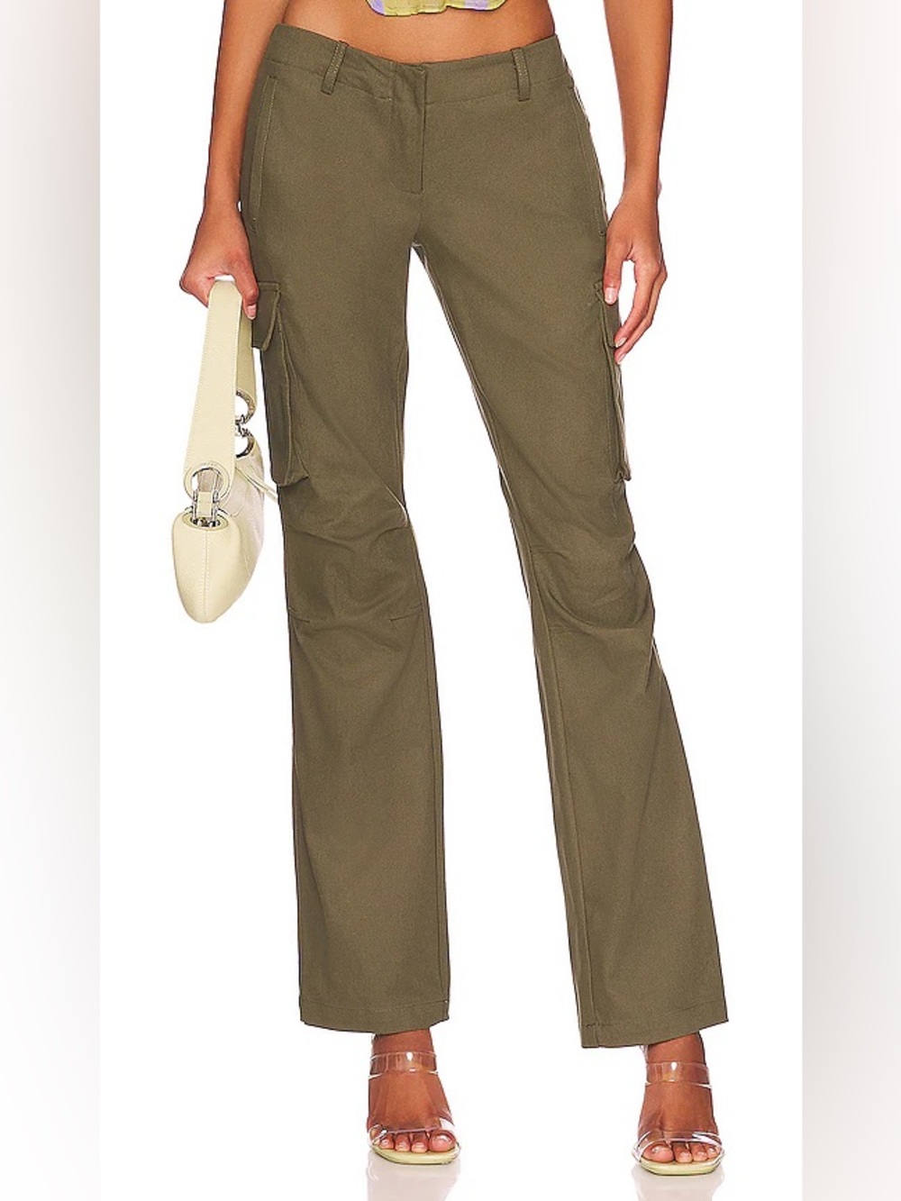 MIAOU Raven Cargo Pant Women's Olive Cargo Flare